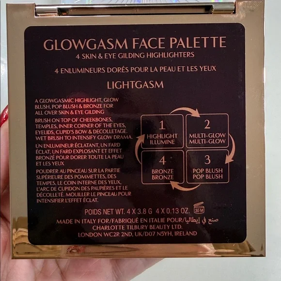 CHARLOTTE TILBURY Glowgasm Face Palette Lightgasm Light/MedRadiant Highlighter - Picture 6 of 7